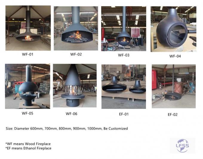 Подвешенная деревянная черная краска декоративная крыша камин камин внутренний сталь по заказу 1