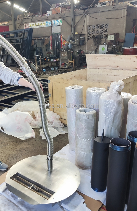 Трехсторонний газовый камин Европейский черный матовый Пропанный газ Природный газ Камины Углеродистая сталь 8