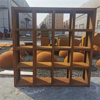 Modern Prerusted Corten Steel Log Holder Storage For Fireplace