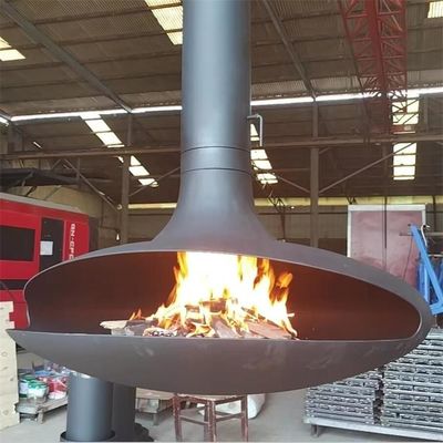 Morden Wall Mounted Wood Burning Fireplace Indoor Central Hanging Round Stove