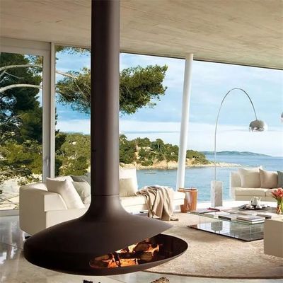 Black Decorative Hanging Wood Burning Stove Suspended Steel Real Fire Eco Ethanol Indoor Free Standing Fireplace