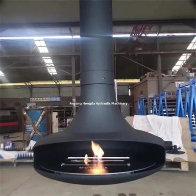Large 1200mm diameter round carbon steel suspended real fire stove heating fireplace rotated wood burner