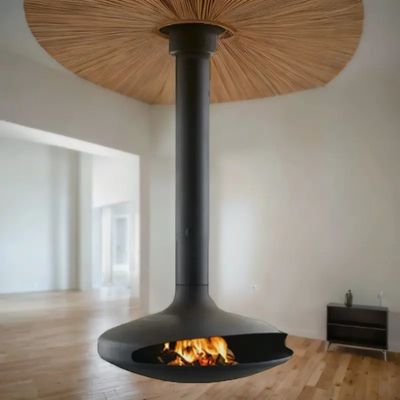 Black Decorative Hanging Wood Burning Stove Suspended Steel Real Fire Eco Ethanol Indoor Free Standing Fireplace