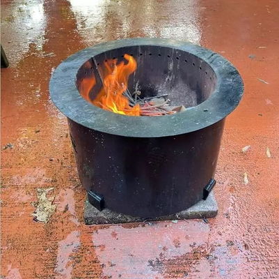 Carbon Steel Portable Camping Stove Round Wood Burning Smoke Free Fire Pit