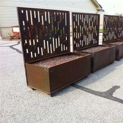 Decorative Garden Rusty Metal Trellis Planters Box Corten Flower Pots
