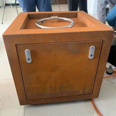 Backyard Garden Heater Square Corten Steel Propane Gas Fire Pit Table